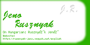 jeno rusznyak business card